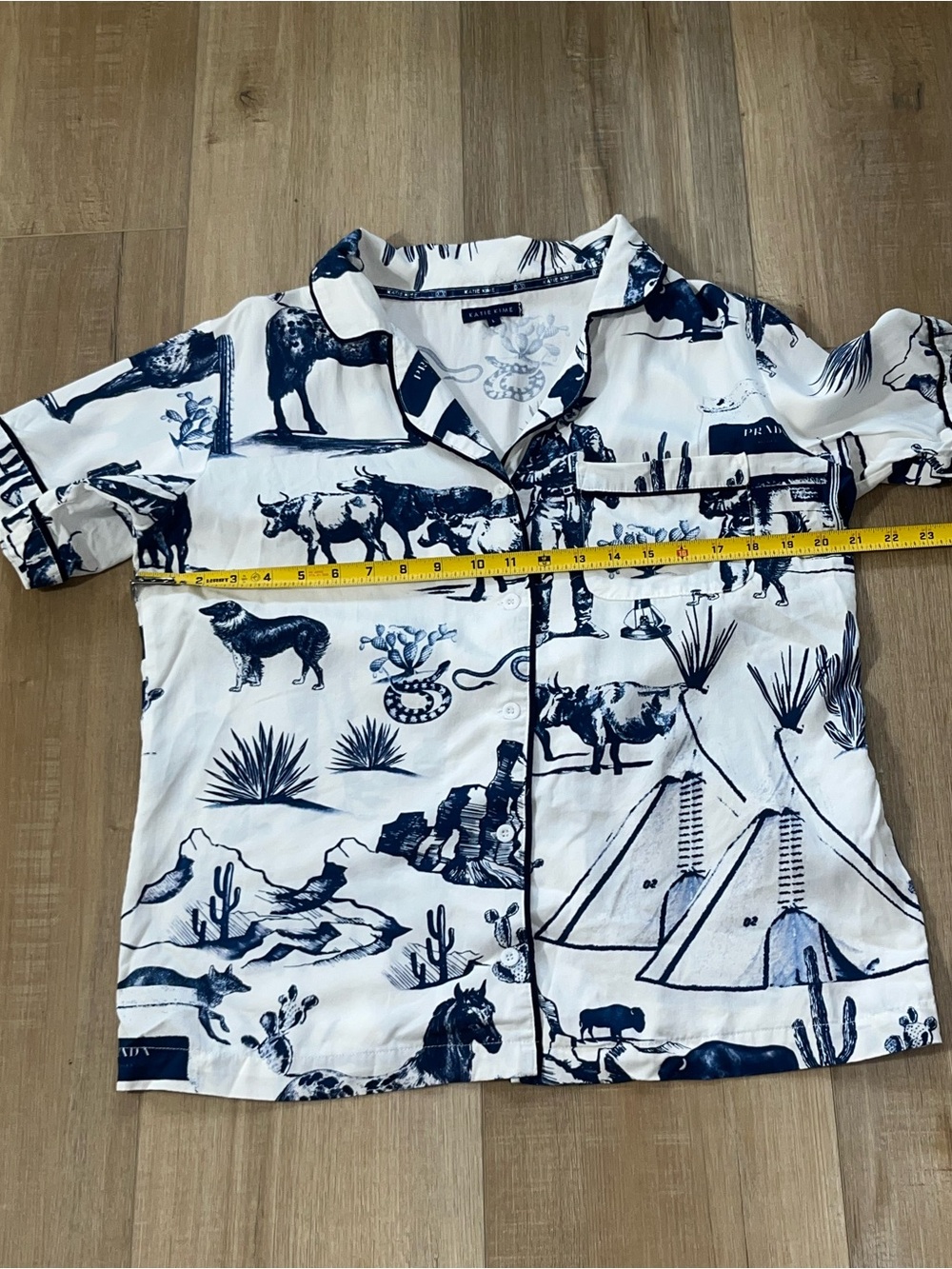 Katie Kime Women’s Marfa Toile Cotton Shorty Pajama Set Size Large - Picture 8 of 14